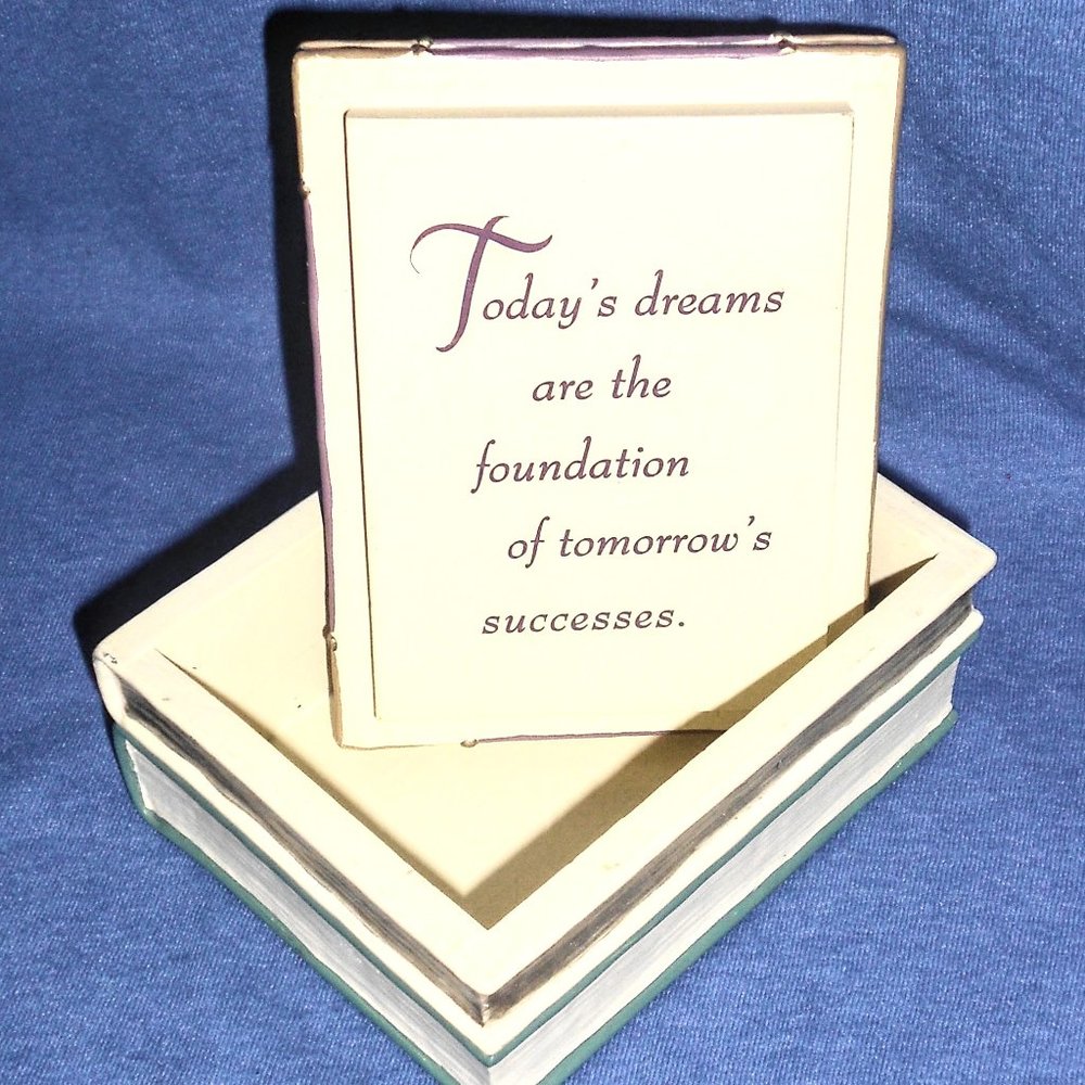 Vintage 1980s Hallmark Stack of Books Trinket Box